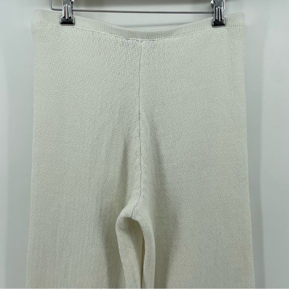 Lulu’s Wide Leg Pant White Knit L - Picture 5 of 8